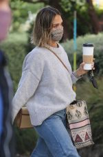 JESSICA ALBA Arrives at Her Honest Company Headquarters in Playa Vista 02/22/2022