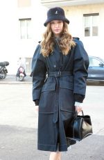 JOSEPHINE SKRIVER Arrives for Fitting for Alberta Ferretti Show in Milan 02/23/2022