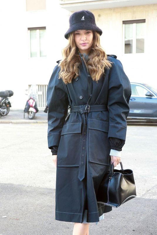 JOSEPHINE SKRIVER Heading to a Fitting in Milan 02/23/2022