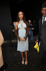 JOURDAN DUNN Leaves LFW Show at Selfridges in London 02/21/2022
