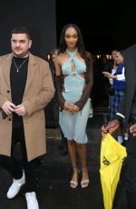 JOURDAN DUNN Leaves LFW Show at Selfridges in London 02/21/2022