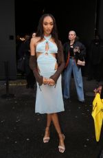 JOURDAN DUNN Leaves LFW Show at Selfridges in London 02/21/2022