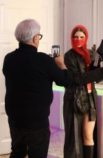 JULIA FOX Arrives at Giuseppe Zanotti Showroom at Milan Fashion week 02/26/2022