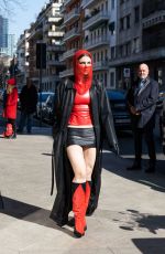 JULIA FOX Out and About in Milan 02/25/2022