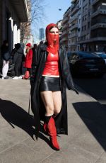 JULIA FOX Out and About in Milan 02/25/2022