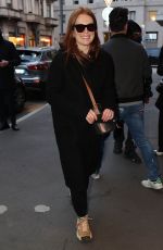 JULIANNE MOORE Out at Milan Fashion Week 02/25/2022