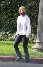 KALEY CUOCO Heading to the Set of The Flight Attendant in Los Angeles 02/15/2022