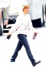 KALEY CUOCO Heading to the Set of The Flight Attendant in Los Angeles 02/15/2022