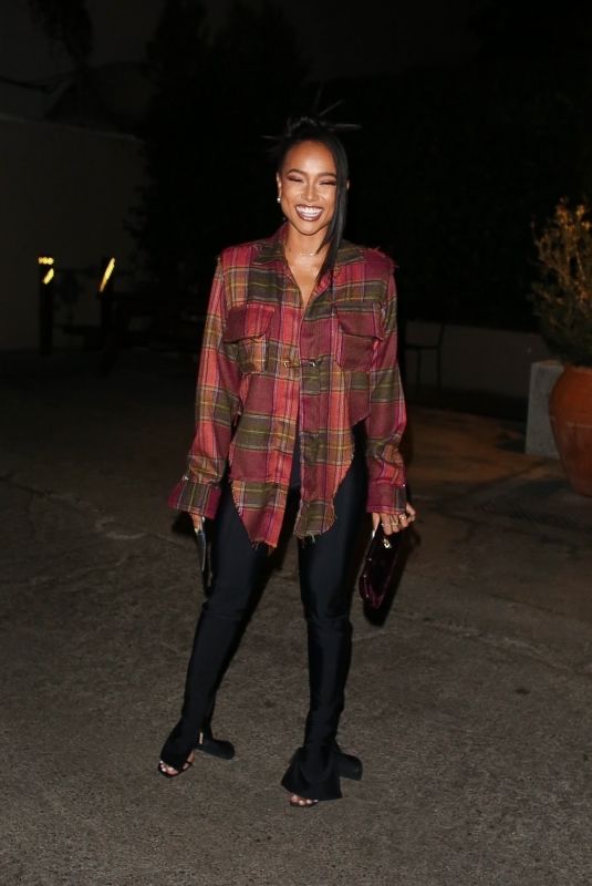 KARRUECHE TRAN Leaves a Party in West Hollywood 02/08/2022
