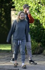 KATE HUDSON and Danny Fujikawa Out Walking in Los Angeles 02/20/2022
