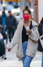 KATIE HOLMES Out in New York 02/09/2022