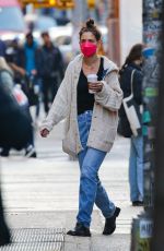 KATIE HOLMES Out in New York 02/09/2022