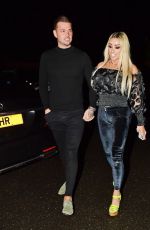 KATIE PRICE and Carl Woods Out for Dinner on His Birthday in London 02/15/2022