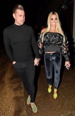 KATIE PRICE and Carl Woods Out for Dinner on His Birthday in London 02/15/2022