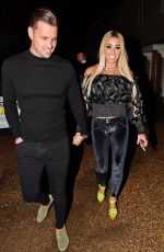 KATIE PRICE and Carl Woods Out for Dinner on His Birthday in London 02/15/2022