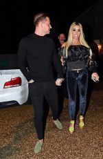KATIE PRICE and Carl Woods Out for Dinner on His Birthday in London 02/15/2022