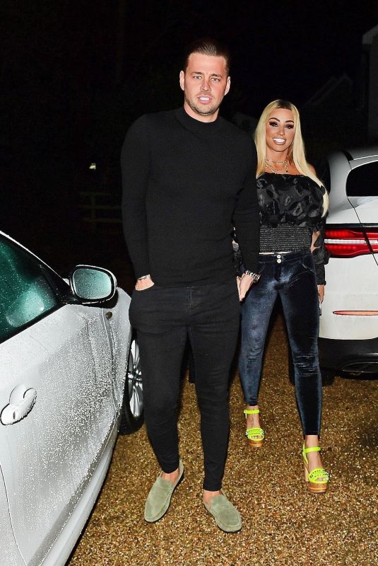 KATIE PRICE and Carl Woods Out for Dinner on His Birthday in London 02/15/2022