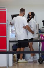 KAYLA ISTINES and Jae at Adelaide Airport 02/04/2022