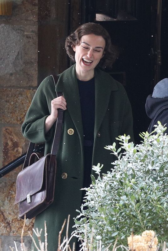 KEIRA KNIGHTLEY on the Set of Boston Strangler in Boston 01/31/2022