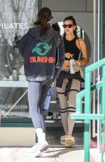 KENDALL JENNER and HAILEY BIEBER at a Pilates Studio in West Hollywood 02/03/2022