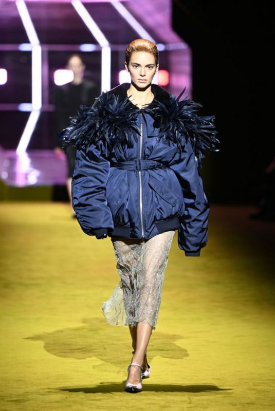 KENDALL JENNER at Prada Fall/Winter 2022/2023 Fashion Collection Unveiling at Milan Fashion Week 02/24/2022
