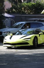 KENDALL JENNER Drives Her Ferrari Out in Bel Air 01/30/2022