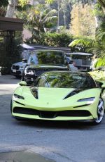 KENDALL JENNER Drives Her Ferrari Out in Bel Air 01/30/2022
