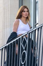 KENDALL JENNER on a Balcony in Paris 02/28/2022