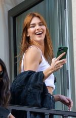 KENDALL JENNER on a Balcony in Paris 02/28/2022