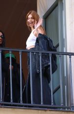 KENDALL JENNER on a Balcony in Paris 02/28/2022