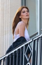 KENDALL JENNER on a Balcony in Paris 02/28/2022