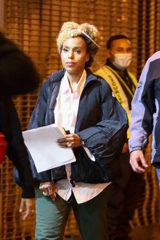 KERRY WASHINGTON on the Set of The School for Good and Evil in Los Angeles 02/20/2022