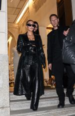 KIM KARDASHIAN Shooting an Ad at Antonia Store in Milan 02/24/2022