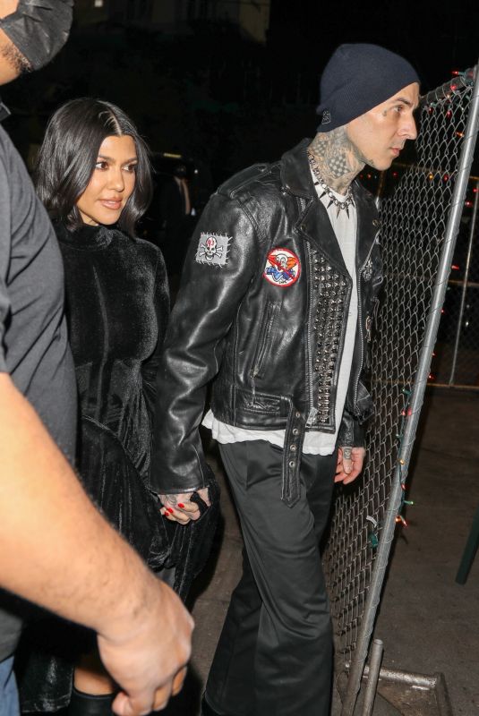 KOURTNEY KARDASHIAN and Travis Barker Arrives at Avril Lavigne