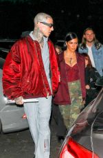 KOURTNEY KARDASHIAN and Travis Barker Arrives at Landon Barker