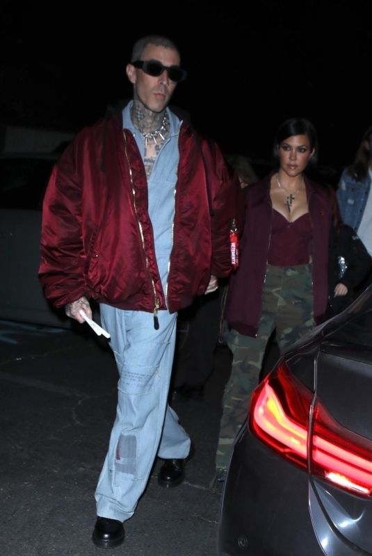 KOURTNEY KARDASHIAN and Travis Barker Arrives at Travis