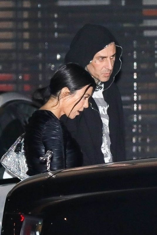 KOURTNEY KARDASHIAN and Travis Barker at Nobu in Malibu 01/31/2022