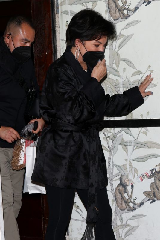 KRIS JENNER Out for Dinner at Monty’s Prime Steak House in Woodland Hills 02/09/2022