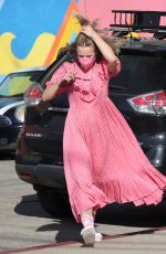 KRISTEN BELL in a Pink Dress Out in Los Angeles 02/14/2022