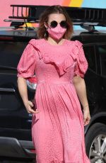 KRISTEN BELL in a Pink Dress Out in Los Angeles 02/14/2022