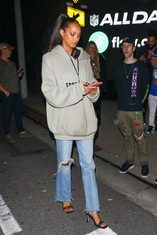 LAIS RIBEIRO Leaves Super Bowl Eve at Drake’s Event in West Hollywood 02/12/2022