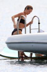 LARA BINGLE in Bikini at a Boat on Sydney Habour 02/20/2022