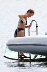 LARA BINGLE in Bikini at a Boat on Sydney Habour 02/20/2022
