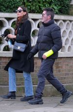 LAUREN SILVERMAN and Simon Cowell Out in London 02/04/2022