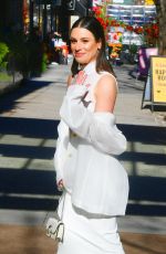 LEA MICHELE Arrives at Herve Leger Fashion Show in New York 02/11/2022