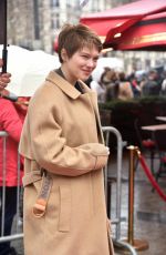 LEA SEYDOUX Arrives at Lunch for Nominees of Cesar 2022 at Fouquet