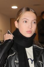 LILA GRACE MOSS Leaves Richard Quinn Fashion Show at London Fashion Week 02/19/2022