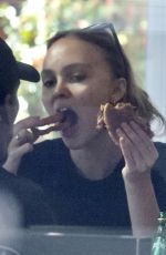 LILY-ROSE DEPP and Yassine Stein Out for Burgers in Los Angeles 02/06/2022