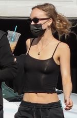 LILY-ROSE DEPP and Yassine Stein Out for Burgers in Los Angeles 02/06/2022