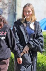 LILY-ROSE DEPP on the Set of The Idol in Los Angeles 02/15/2022
